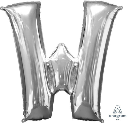Silver Alphabet Letter Foil Balloon with Helium