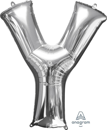 Silver Alphabet Letter Foil Balloon with Helium