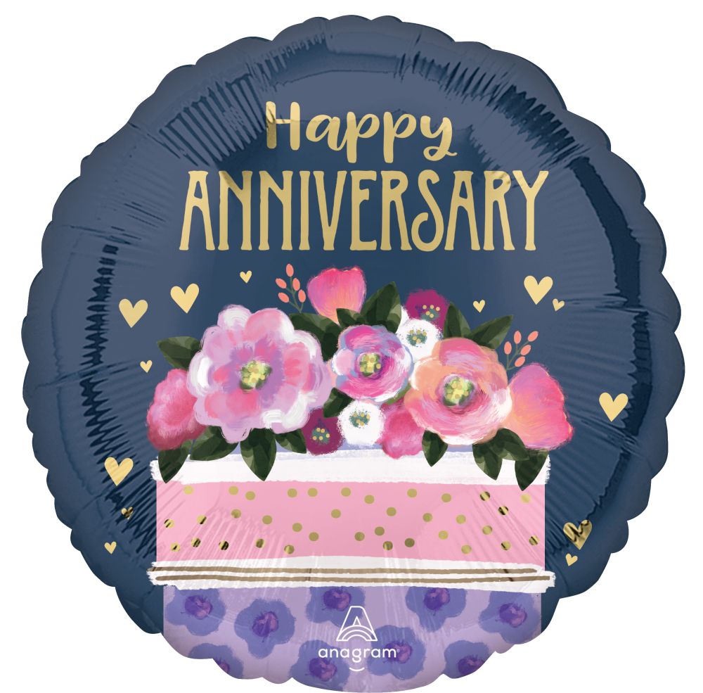 Happy Anniversary Cake Standard Foil Balloon