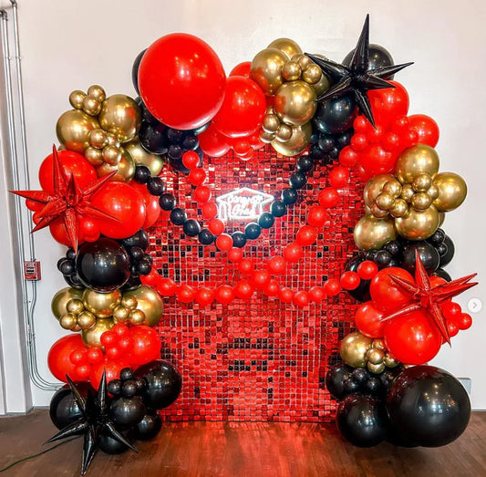 Red Shimmer Walls Rental