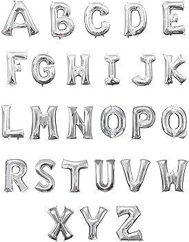Silver Alphabet Letter Foil Balloon with Helium