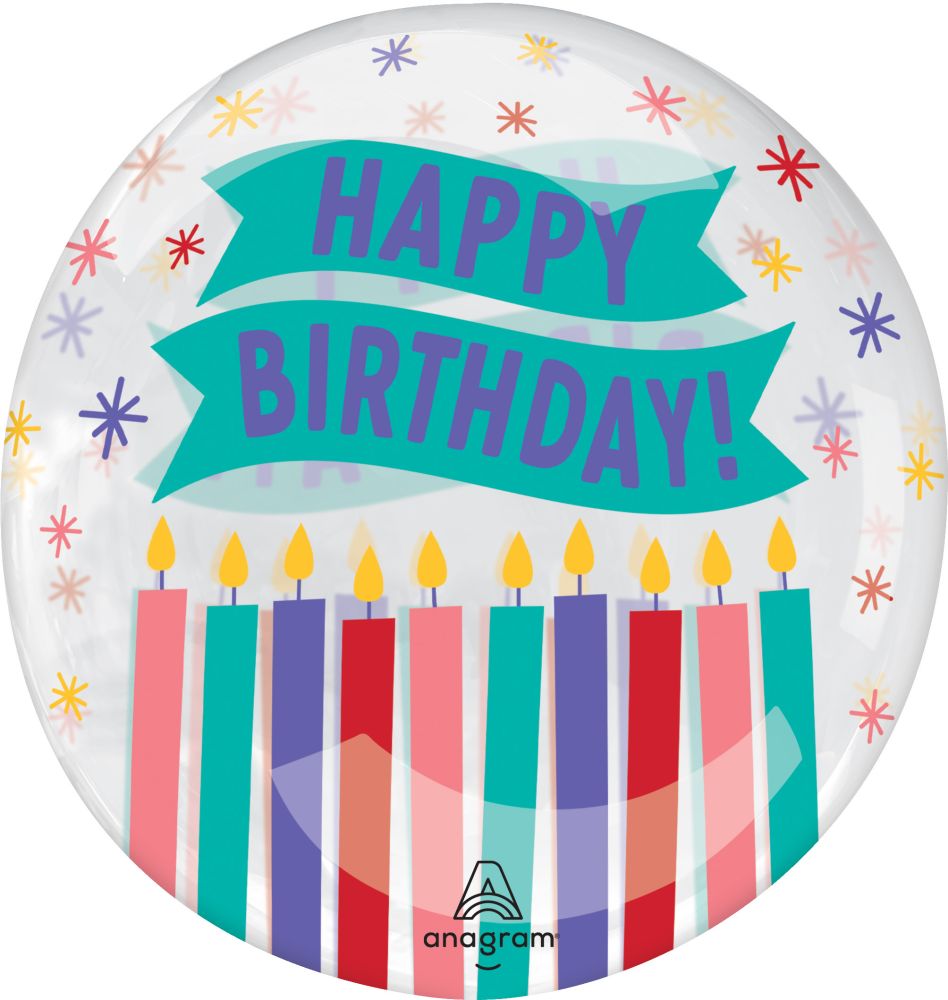 Happy Birthday Candles Clearz Balloon