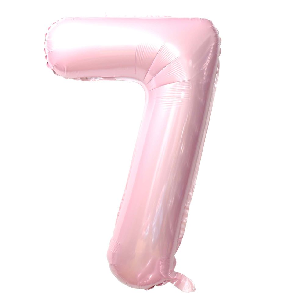 Soft Pink Number Foil Balloon with Helium