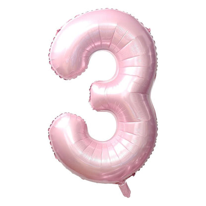 Soft Pink Number Foil Balloon with Helium