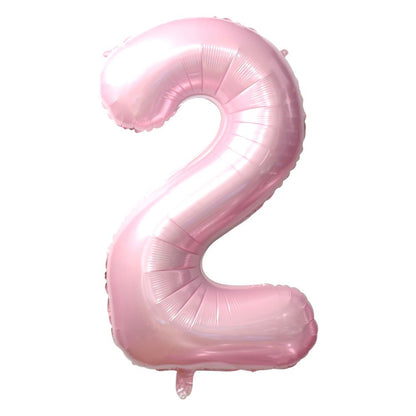 Soft Pink Number Foil Balloon with Helium