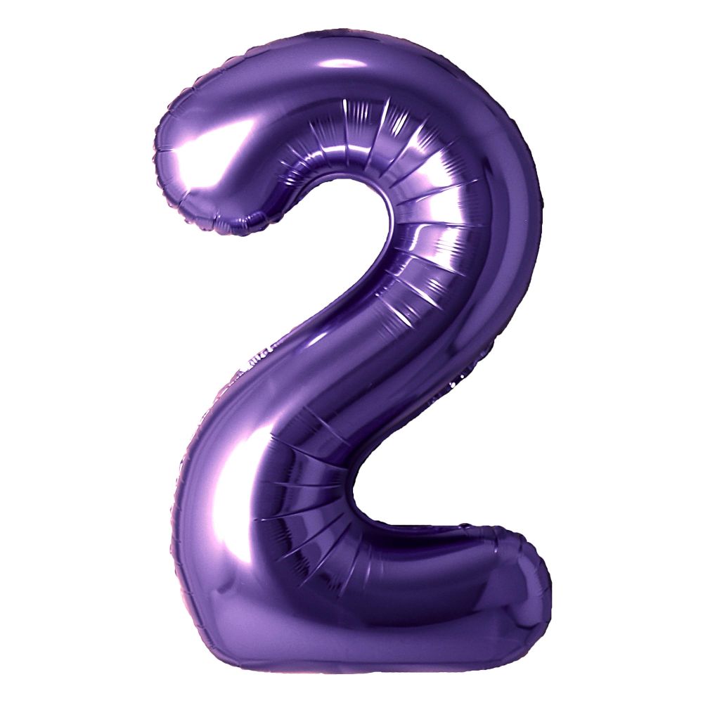 Purple Number Foil Balloon with Helium
