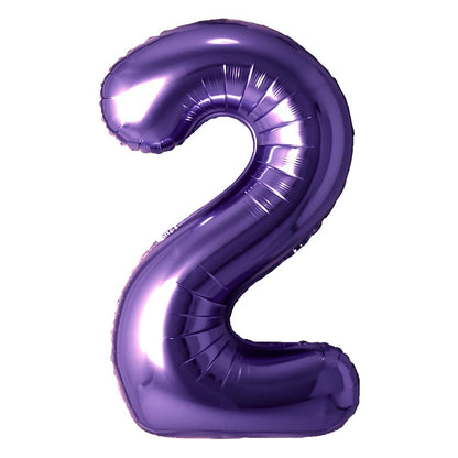 Purple Number Foil Balloon with Helium