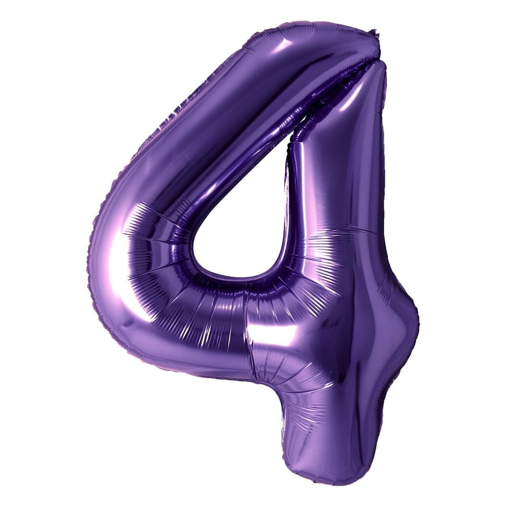 Purple Number Foil Balloon with Helium