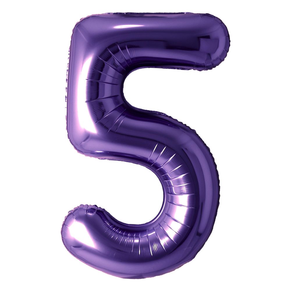 Purple Number Foil Balloon with Helium