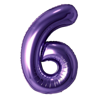 Purple Number Foil Balloon with Helium