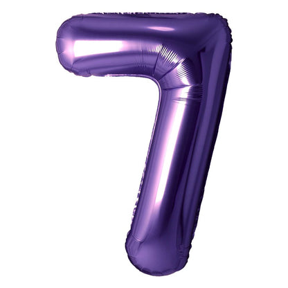 Purple Number Foil Balloon with Helium