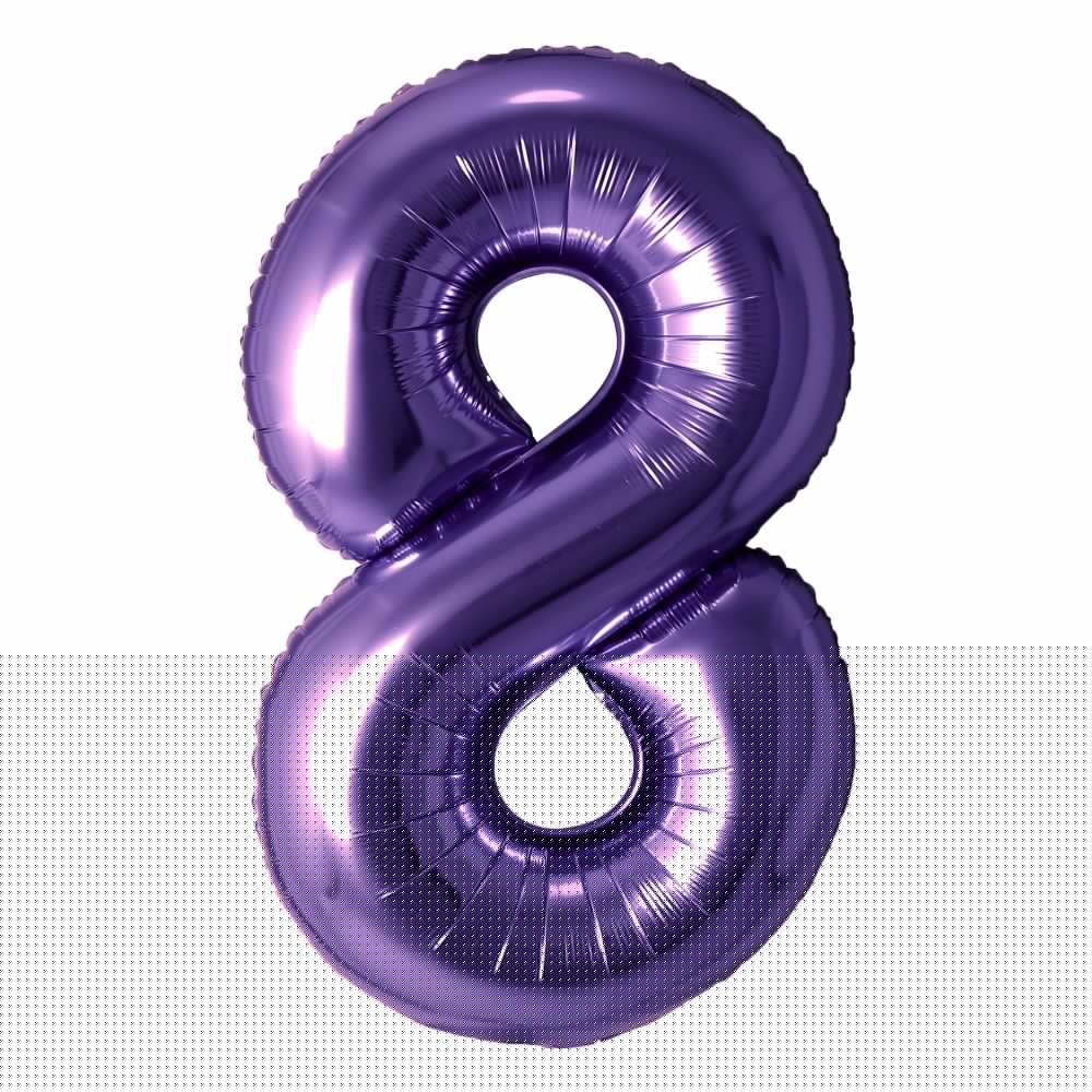 Purple Number Foil Balloon with Helium