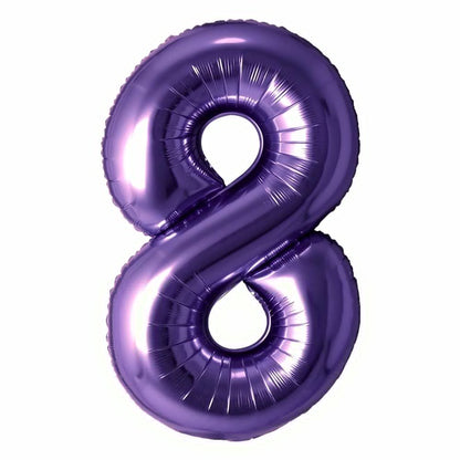 Purple Number Foil Balloon with Helium