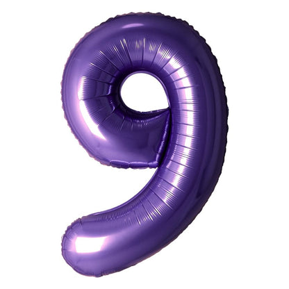 Purple Number Foil Balloon with Helium