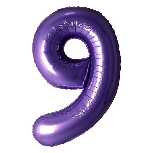 Purple Number Foil Balloon with Helium