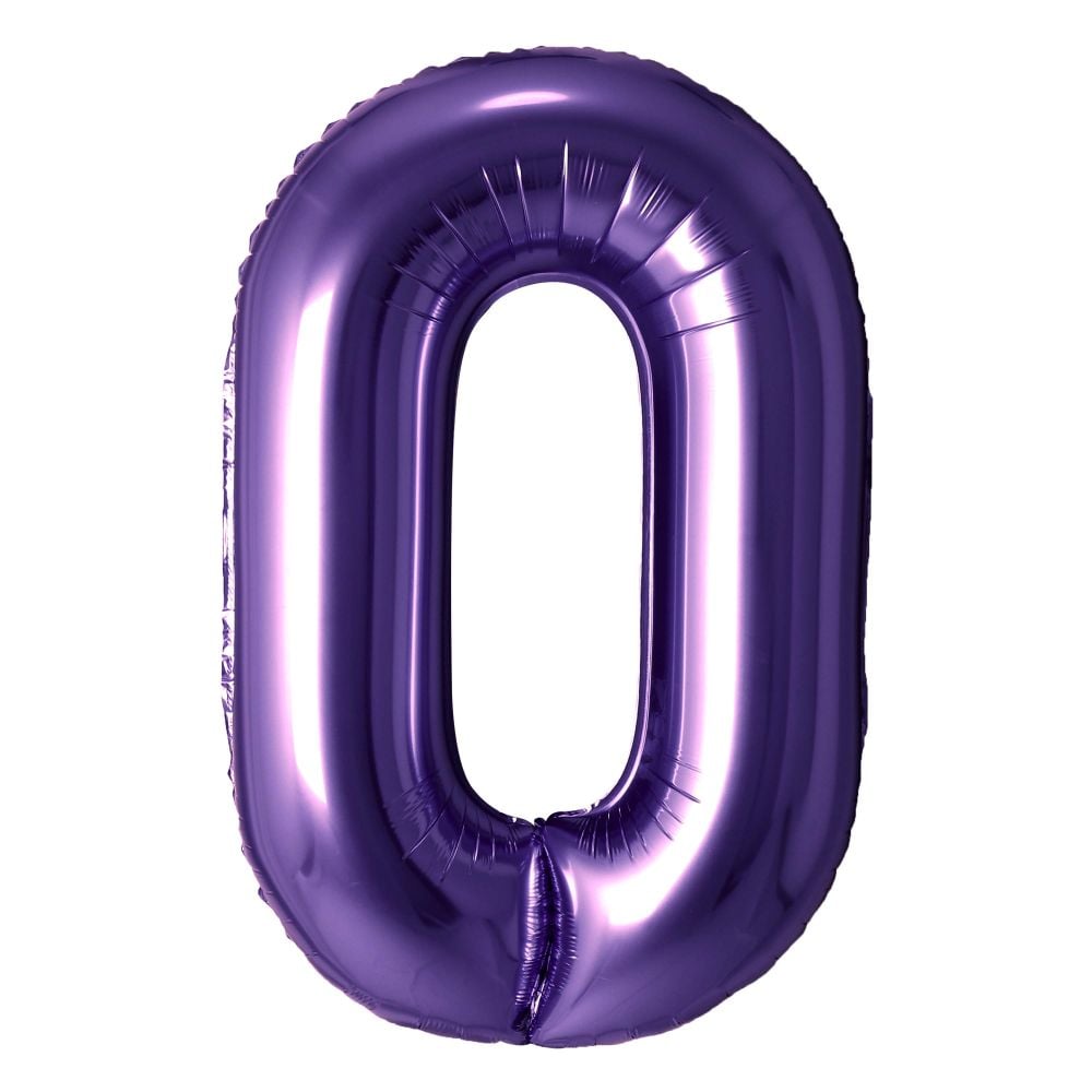 Purple Number Foil Balloon with Helium
