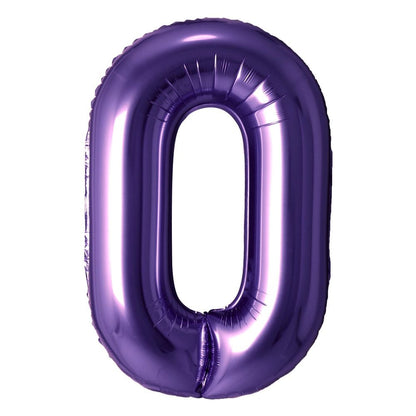 Purple Number Foil Balloon with Helium