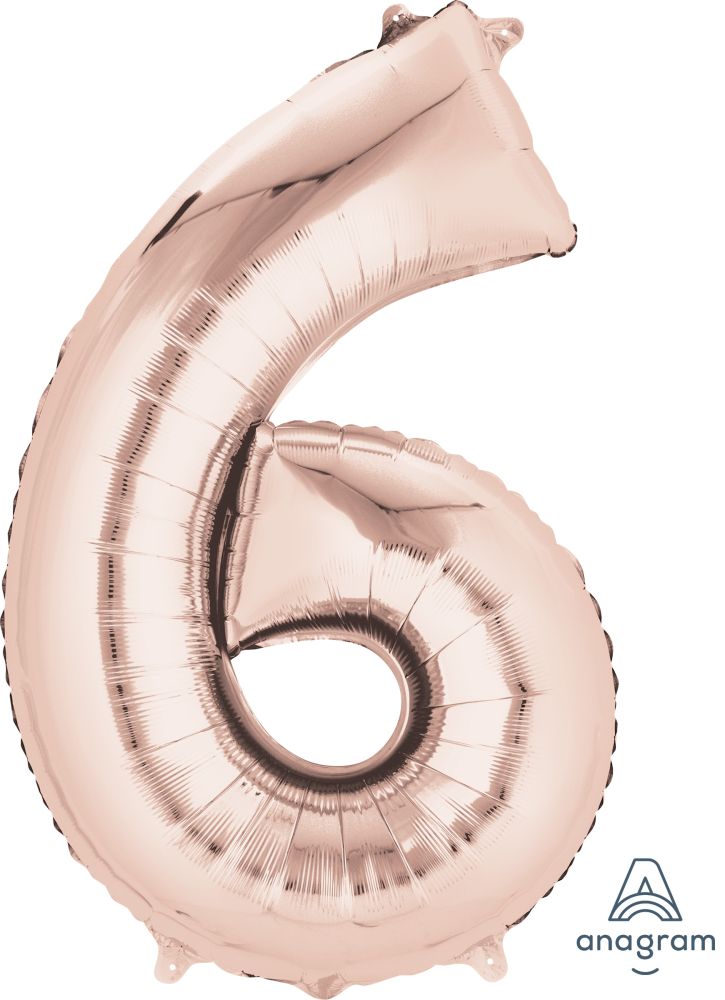 Rose Gold Number Foil Balloon with Helium