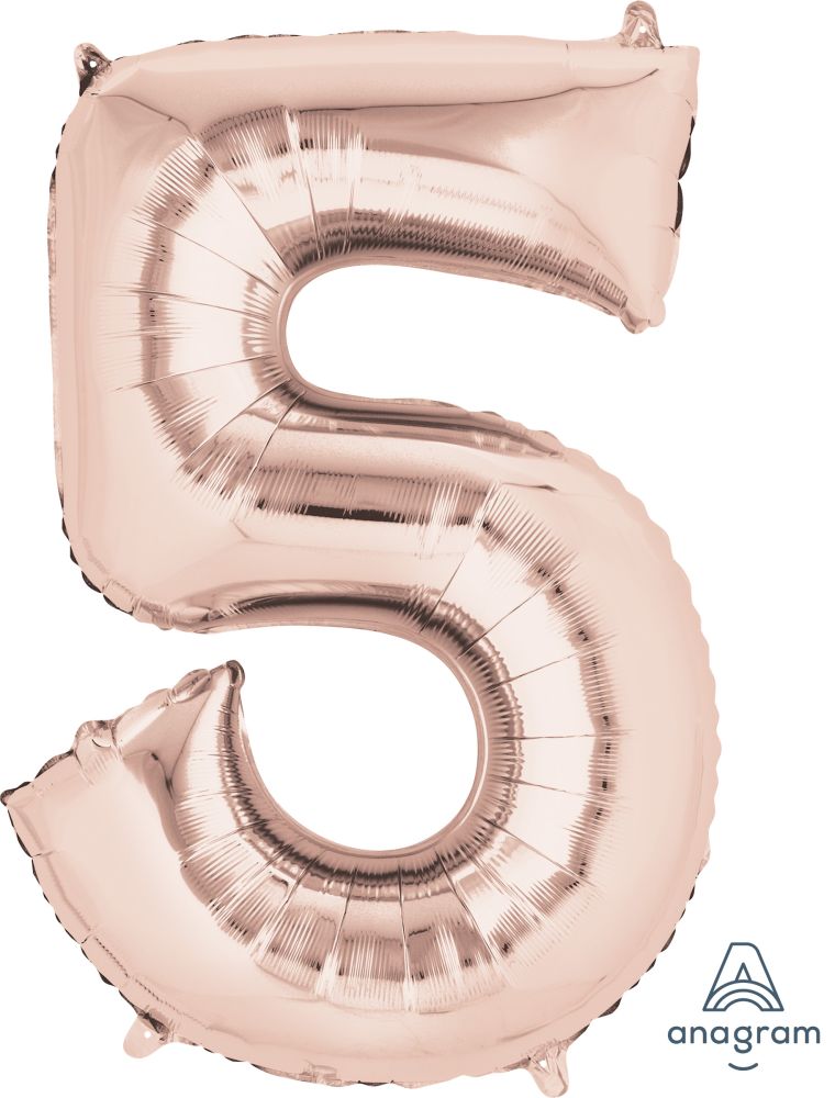 Rose Gold Number Foil Balloon with Helium