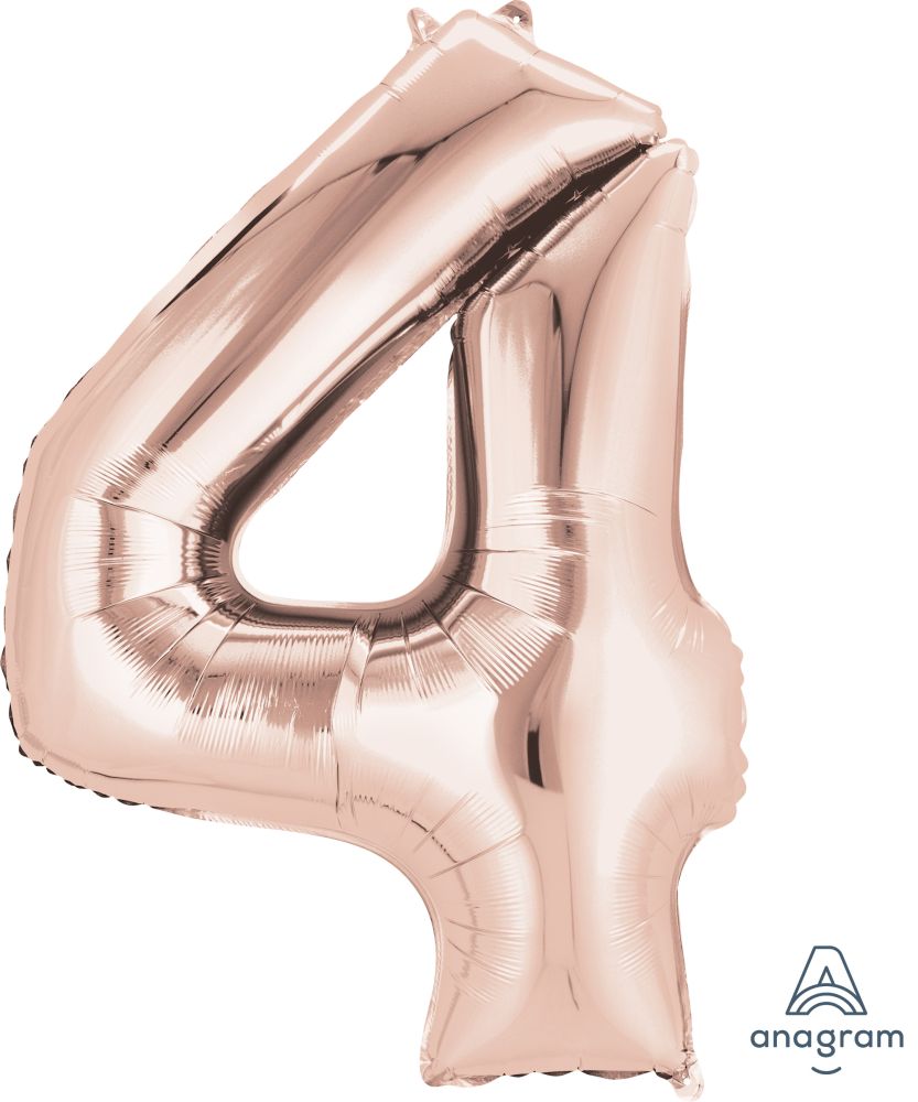 Rose Gold Number Foil Balloon with Helium