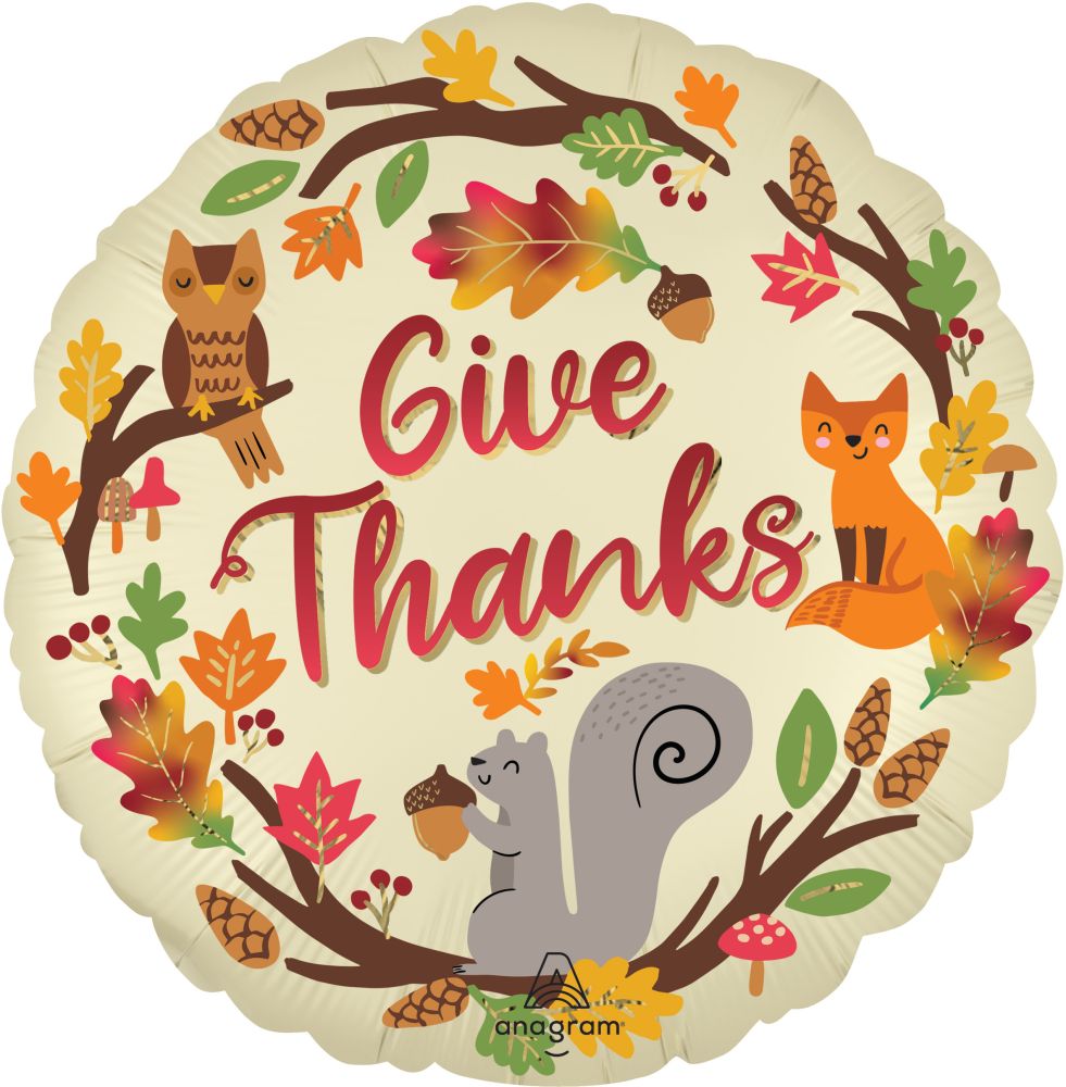 Give Thanks Thanksgiving Standard Foil Balloon