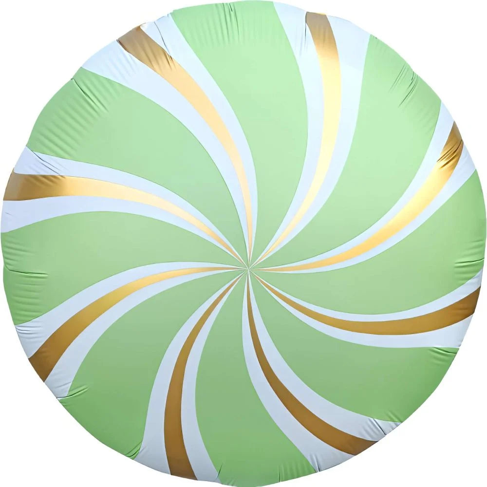 Candy Swirl Pastel Green, Standard Foil Balloon