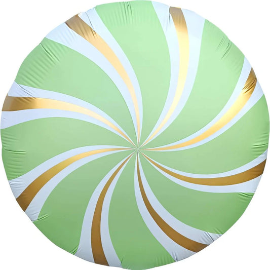 Candy Swirl Pastel Green, Standard Foil Balloon