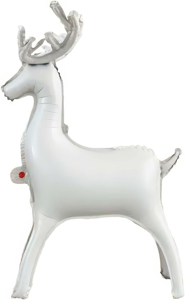 Standing Reindeer White Christmas, SuperShape Foil Balloon