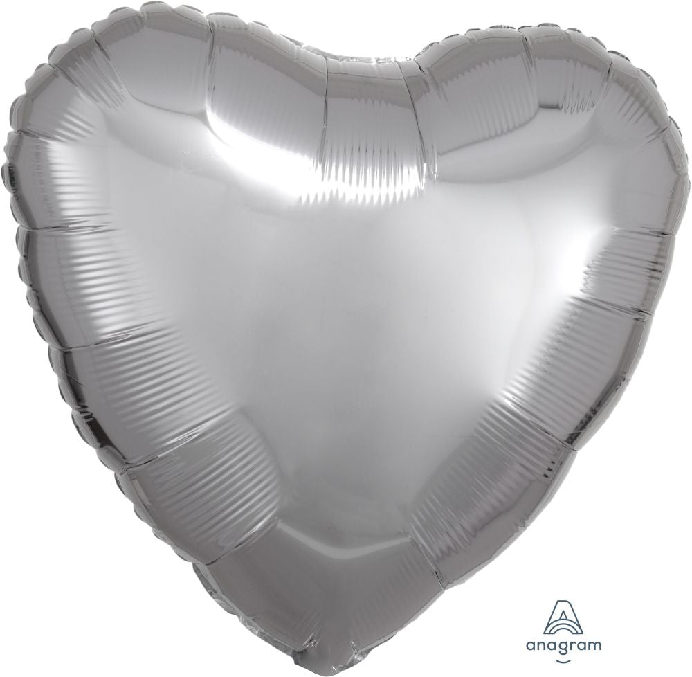 Silver Heart, Standard Foil Balloon