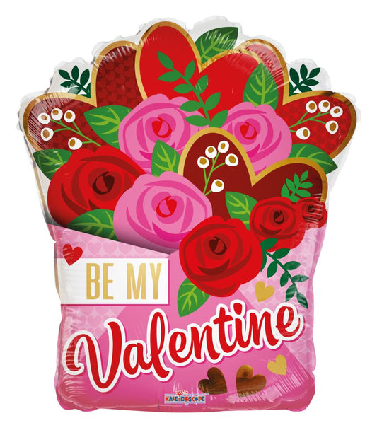 18" Be My Valentine Roses And Envelope Balloon