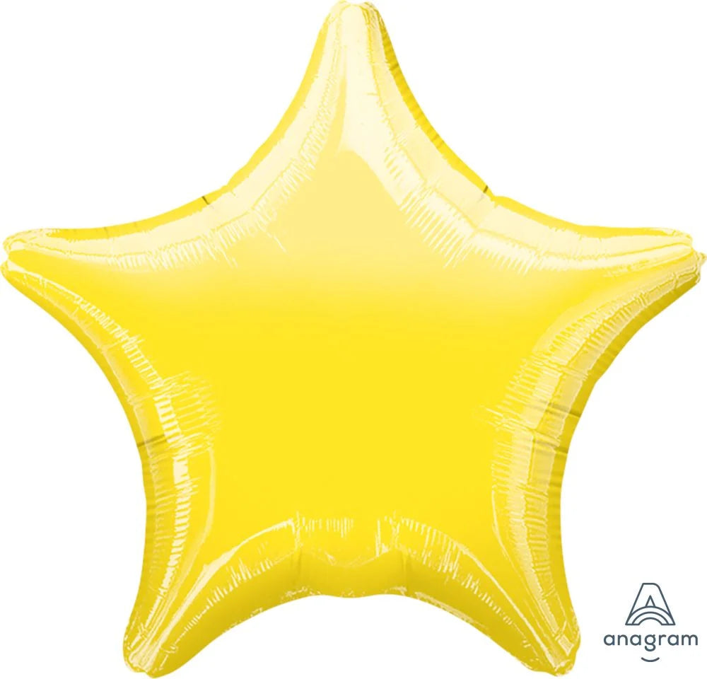 18” Yellow Star Metallic Balloon