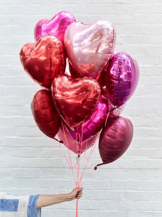 SPECIAL Valentine Dozen Hearts with Balloon Weight