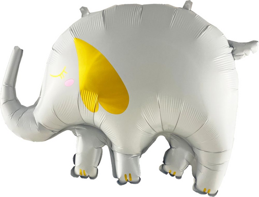 Jungle Elephant White Jumbo Foil Balloon
