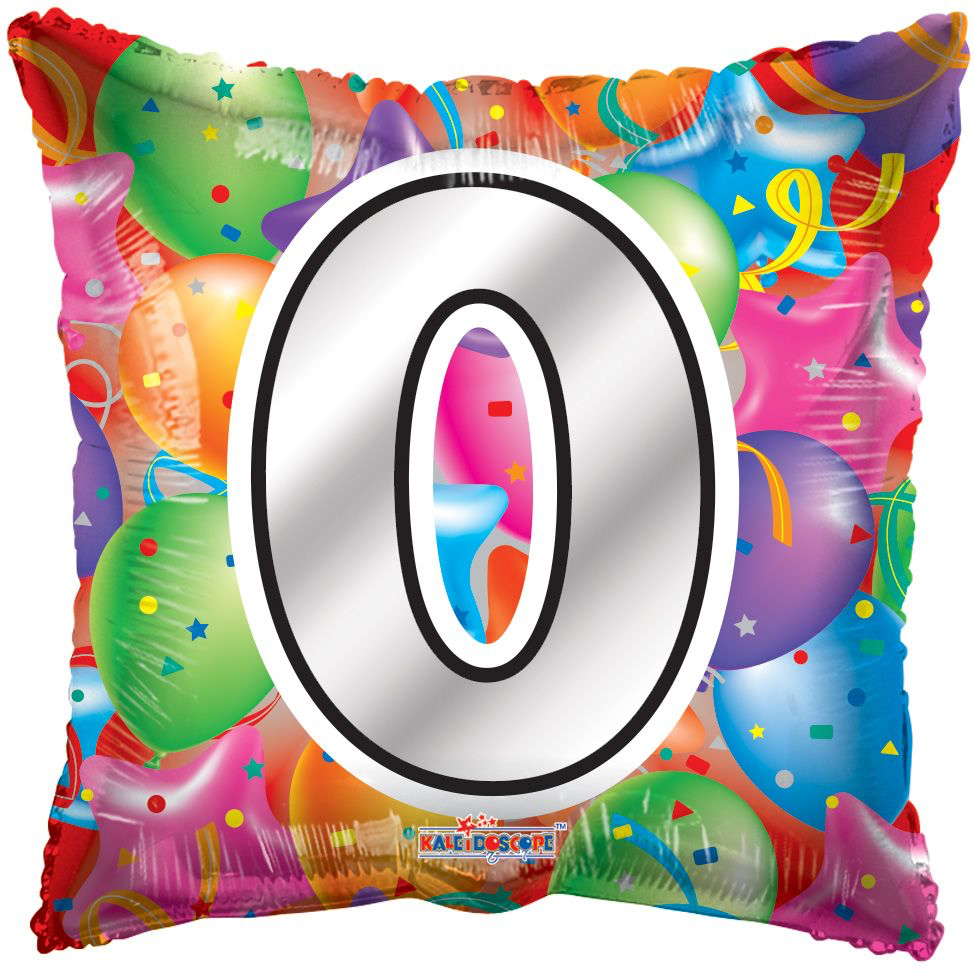 Birthday Number 0, Square Foil Balloon