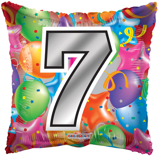 Birthday Number 7, Square Foil Balloon
