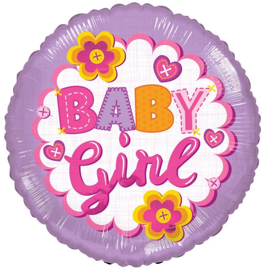 Baby Girl Flowers Standard Foil Balloon