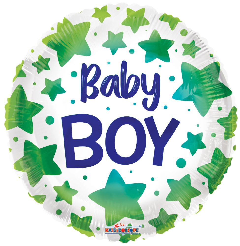 Baby Boy Green Stars Standard Foil Balloon