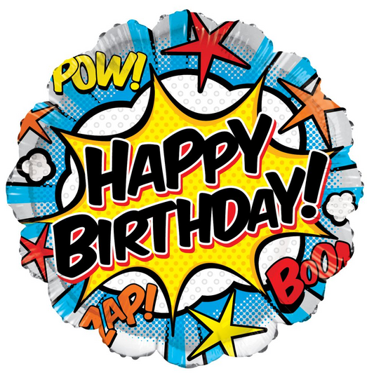 Happy Birthday Comic Standard Foil Balloon