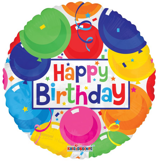 Happy Birthday Balloons Full Color Standard Balloon