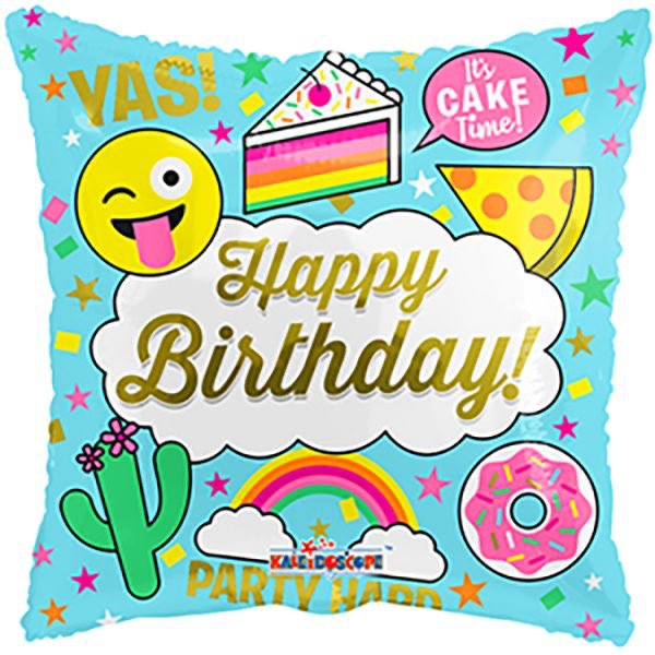 Happy Birthday Fun Square Foil Balloon