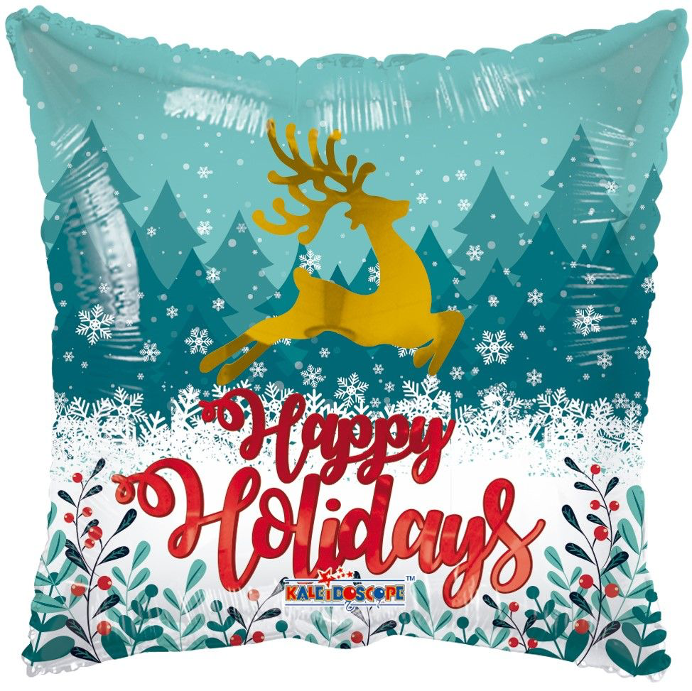 Happy Holidays Square Foil Balloon