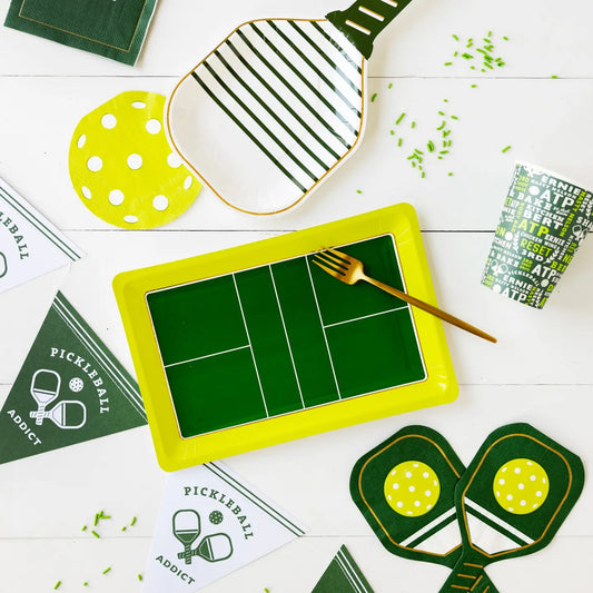 White Paddle Shaped Paper Plate