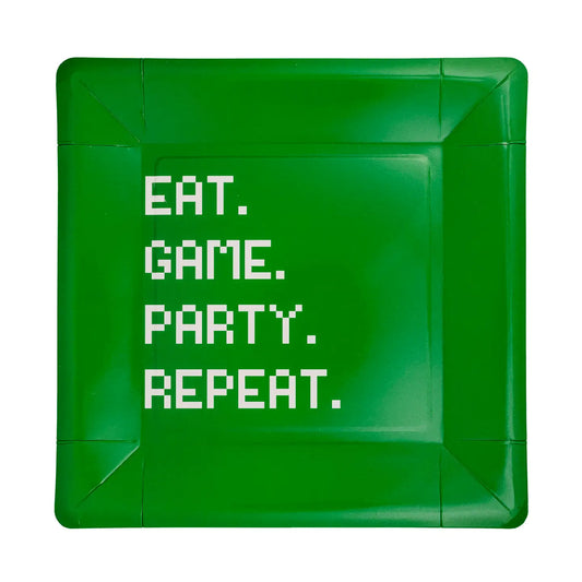 Eat Game Party Square Paper Plate