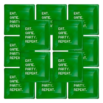 Eat Game Party Square Paper Plate