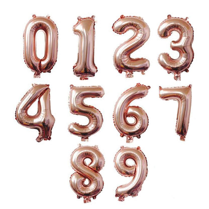 Rose Gold Number Foil Balloon with Helium