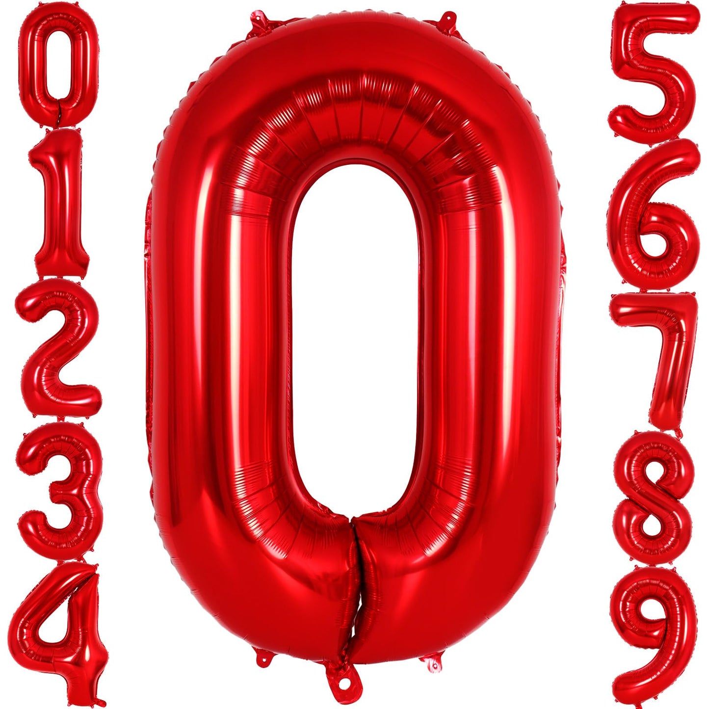 Red Number Foil Balloon with Helium