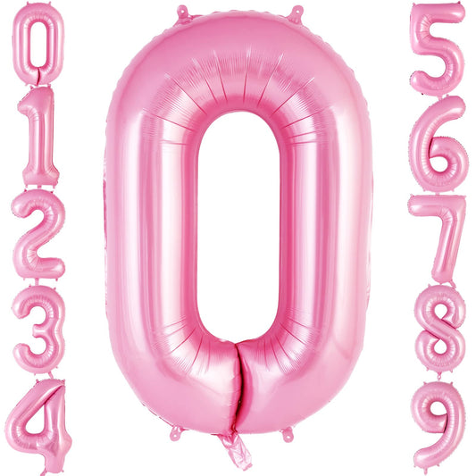 Hot Pink Number Foil Balloon with Helium