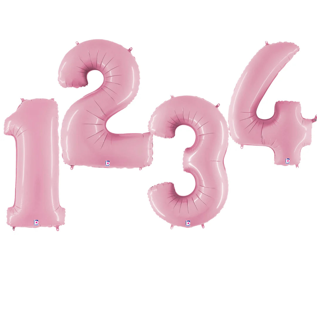 Soft Pink Number Foil Balloon with Helium