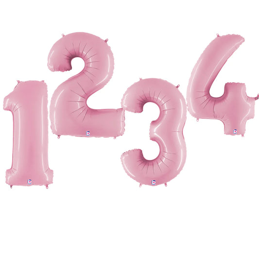 Soft Pink Number Foil Balloon with Helium