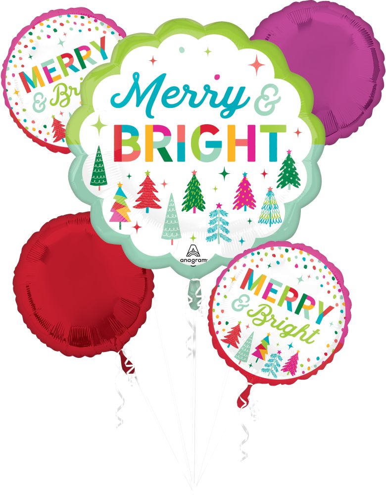 Merry Bright Balloon Bouquet (Helium)